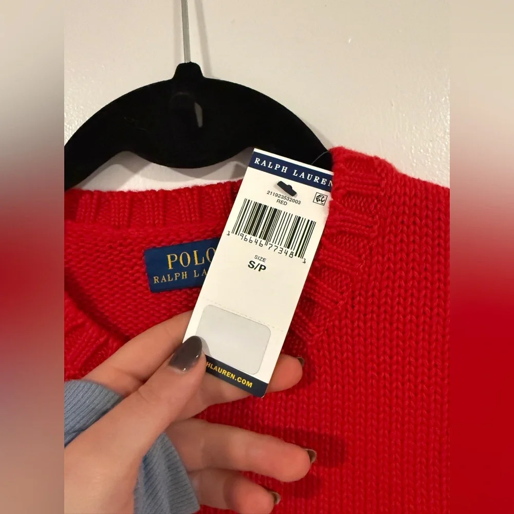 NWT! Ralph Lauren American Flag Cotton Crewneck Sweater - Picture 5 of 5